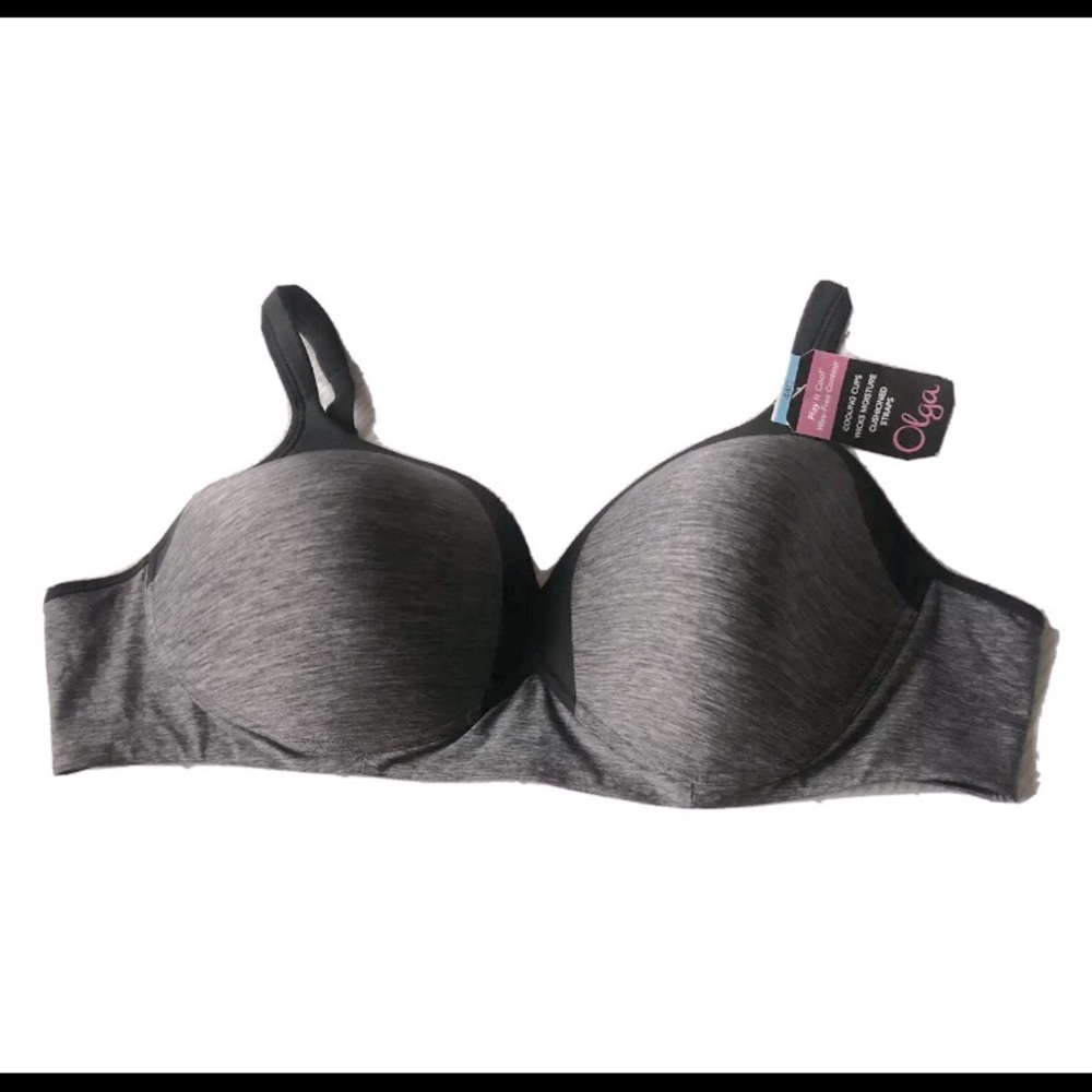 Olga Dark grey wire-free contour bra